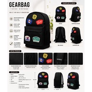 Men's School Backpack Vintage Patch Gearbag 25L