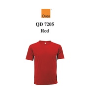 SUNBEAR.com.my Oren Sport QD7205 Red Quick Mini Eyelet Microfiber Unisex Plain Round Neck Breathable