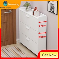 [48H Shipping] Ultra-Thin Tilting Shoe Cabinet Rack17cm cm Narrow Lobby Simple and Economical Home W
