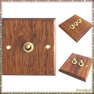 [S D K G] 86 Type Solid Wood Panel Switch Wall Light Retro Brass Toggle Switch Wood Grain Electrical