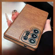 DAIMANG | เคสโทรศัพท์หนังสุดหรูสำหรับ Samsung S25 Ultra แบบครอบเต็ม ป้องกันการตกหล่น ดีไซน์เรียบง่าย