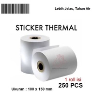 thermal label barcode 100x150 direct isi 250 pcs kertas resi a6 murah