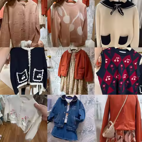 Pre-sale(ship September) 2026 Bp Autumn Winter Kids Sweater Baby Girl Clothes Cotton Wool Sweaters K