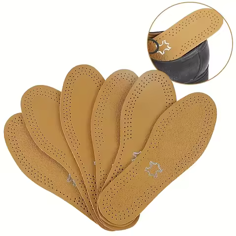 Upgrade Leather Comfortable and Durable Good foot feeling Insoles Soft Shock absorbing for Men and W
