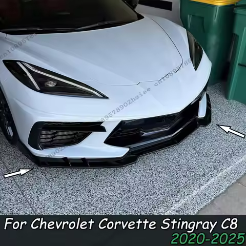 LD Style For Chevrolet Corvette Stingray C8 Z51 STG 3 2020-2025 2 Door Front Bumper Diffuser Splitte