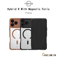ITSKINS Hybrid R With Magnetic Folio 3-Meter Shockproof Flip Case Premium Grade For iPhone17/17Pro/1