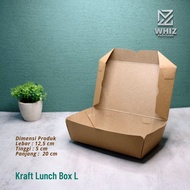 Kraft Lunch Box L Large Foodgrade Kraft Paper Paste Model Contents 50pcs