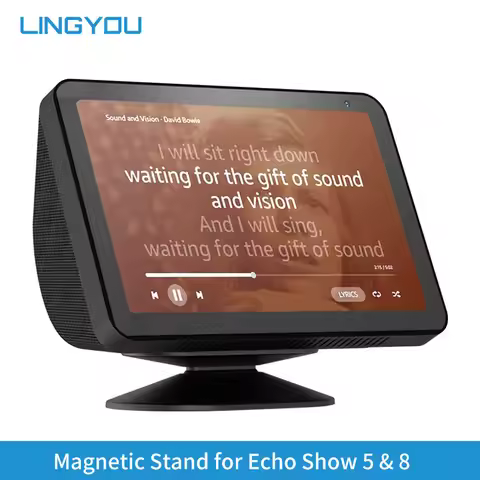 LINGYOU Adjustable Magnetic Stand for Echo Show 8(1st & 2nd) 5 (1st & 2nd 3rd) Tilt and Anti-Slip Fu