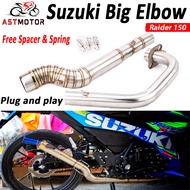 SUZUKI Raider 150 Carb/RAIDER 150fi Exhaust 51mm Stainless Steel Elbow Front Section With pipe senso