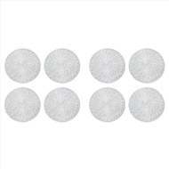 8PCS Round Placemats Restaurant Hollow PVC Decoration Meal Mat Anti-Hot Dining Table Line Mat Steak 