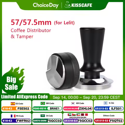 Coffee Tamper 57mm 57.5mm Constant Pressure 30 Lbs Powder Hammer For Lelit Anna Barista Espresso Mac