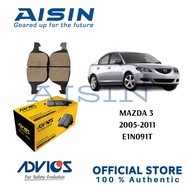AISIN / ADVICS Brake Pad Front for MAZDA 3 2005-2011(E1N091T / DB1679) 4PCS./1SET
