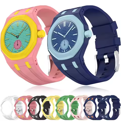Original Silicone Strap+Pc Case for Swatch X Ap Royal Pop Swatch Pocket Watch Accessories Trendy Int