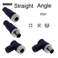 KORALY M12 Sensor Connector, Connector Sensor Plug M12 Aviation Plug, Power Adapte Male Female Socke