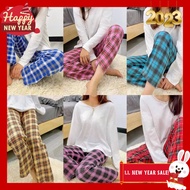 #GZ Plus Size Checkered Pajama For Women Plaid Sleepwear Pants Cotton Spandex tela
