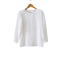 80s Plain White Yves Saint Laurent Chemisiers long sleeve top, back button shirt