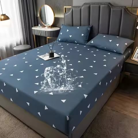 100% Waterproof Mattress Covers Protector Adjustable Non-slip Bed Fitted Sheet With Elastic Band for
