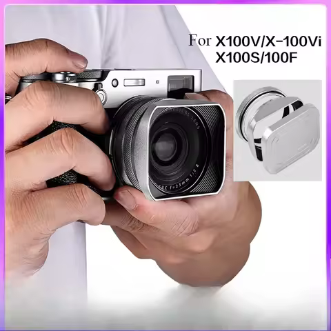 Metal Lens Hood Shade Protector for Fuji X100VI X100V X100F X100T X100S Replaces Len Hood 49 UV Filt
