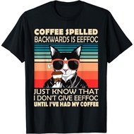 Coffee Spelled Backwards Is Eeffoc Cats Drink Coffee Gift T-Shirt