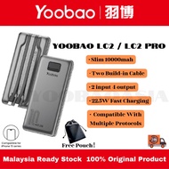 YOOBAO LC2｜LC2 Pro 22.5W Powerbank 10000mAh Original Fast Charging Built-In 2 Cables Ultra Slim
