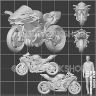 JL3D 1/64 Scale Motorcycle Kawasaki Ninja H2R Hotwheels Mini GT Tarmac Inno