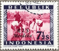 PW417-PERANGKO PRANGKO INDONESIA WINA REPUBLIK RIS MERDEKA(H),USED