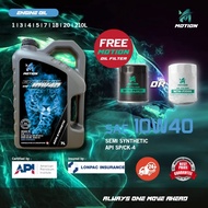 MOTION API SP Semi Synthetic Engine Oil Car Lubricant (10W40/7L)