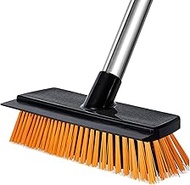 Scrubber with Handle, 2-in-1 Scrubbing Brush with Stiff Bristles for Cleaning, 131 cm Joint Brush wi