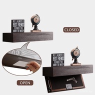 Shelf Compartment Wall Shelf Decoration with Rack Hidden Living Room Hidden Wall-Mounted Hidden Wood