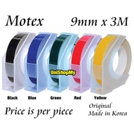 Motex TWT-9 (TW-101) DIY Tape Writer Refill 9mm x 3m - per piece