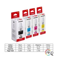 Canon GI-70 (BK/C/M/Y) Ink Cartridge for G5070/G6070/G7070/GM2070/GM4070 Printer