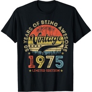Vintage 50Th Birthday Shirt 1975 50 Year Old Birthday T-Shirt