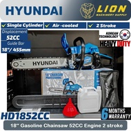 HYUNDAI HD1852CC 18/455mm Gasoline Chainsaw 52CC Engine 2 stroke - Easy Start System - 6 Months Loca