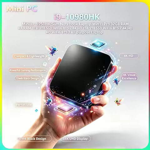i9 10980HK Mini Laptop Win11 Pro 32GB RAM 1TB 2TB Large SSD 4K Display WiFi6 BT5.2 Gaming Home Offic