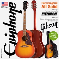 Epiphone® Hummingbird All Solid กีตาร์โปร่งไฟฟ้า 41 นิ้ว ทรง Dreadnought ไม้แท้ทั้งตัว ปิ๊กอัพ Fishm