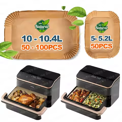 Hot Air Fryer Baking Paper for Cosori 2 Chambers Airfryer Dual Blaze TwinFry XXL 10L, Ninja Foodi Fl