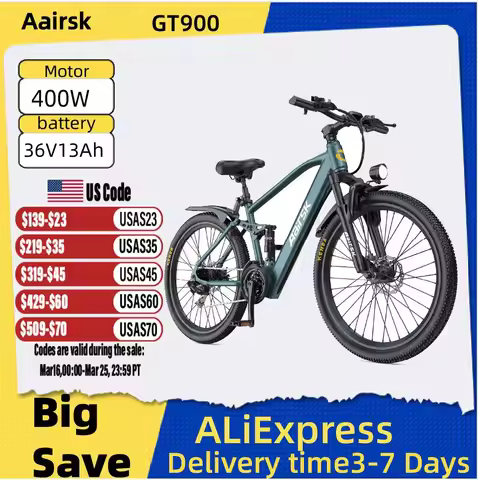 Aairsk GT900 Adult E-bike 24 Inch Fat Tire E-Mountain bike Off-road Electric bicycle 400W Motor 36V 