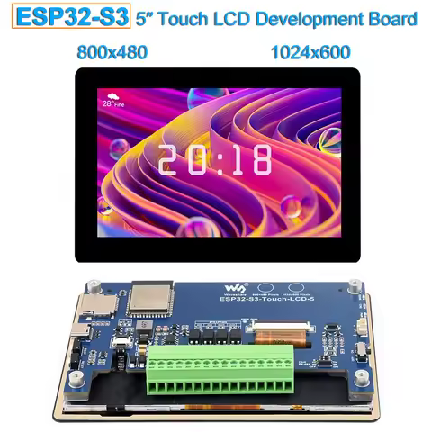 ESP32-S3 5inch IPS Touchscren HMI LVGL GUI Development Board Capacitive Touch LCD Panel ESP32 Displa