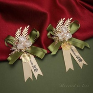 Wedding Corsage Pin Groomsmen Bridesmaid Corsage Bride and Groom High-End Corsage Full Set Parents P