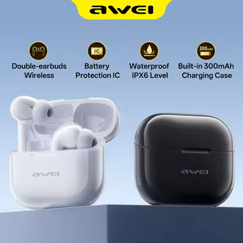 Awei T1 Pro TWS Wireless Earbuds Bluetooth 5.3 Earphone Deep Bass Earphones Sport Hifi Stereo With M