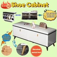 【Large Capacity】Shoe cabinet light luxury shoe rack can sit shoes cabinet with seat stool shoe rack cabinet outdoor shoe cabinet