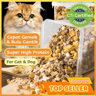 Booster Gemuk Bulu Kucing Freeze Dried For Pet Untuk Cepat Gemuk High Protein Makanan Kucing 宠物冻干  C