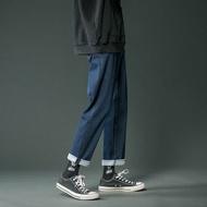 baggy jeans men y2k y2k jeans Solid Color Washed Loose Fit Jeans for Men - Casual Hip-Hop Style