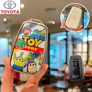 3ปุ่ม เคสกุญแจ Toyota Camry Rav4 C-hr Corolla Prius Prado ปลอกกุญแจรถ toyota cross เคสกุญแจรถ toyota