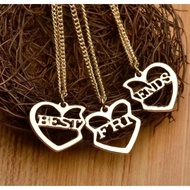[READY STOCK] 3 Piece Best Friends Forever Necklace Hollow Metal Heart Pendant Necklace Best Friends