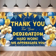 We Appreciate You Banner Party Backdrop Blue Gold Employee Thank You Banner Background Employee Appr