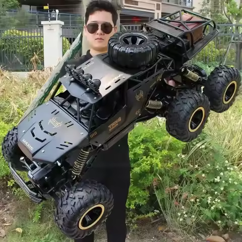 Oversized Size 4WD RC Car 46CM 6 Wheel RC Truck Metal Alloy Body Remote Control Offroad 4x4 Vehicles