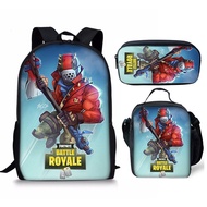 3-piece set fortnite school bag, fortnite backpack, fortnite student backpack, shoulder bag, pencil 