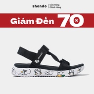 Shondo F7 Seven-Color Rabbit Continew T7M Black F7N0110 Sandals for Men and Women
