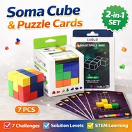 Cublo Magic Cube Magnetic Soma Cube Puzzle Toy with Intermediate Puzzle Card for Childrens' Learning